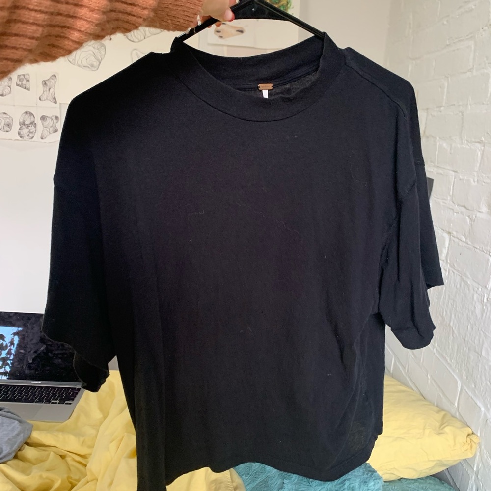 simple black free people high neck top